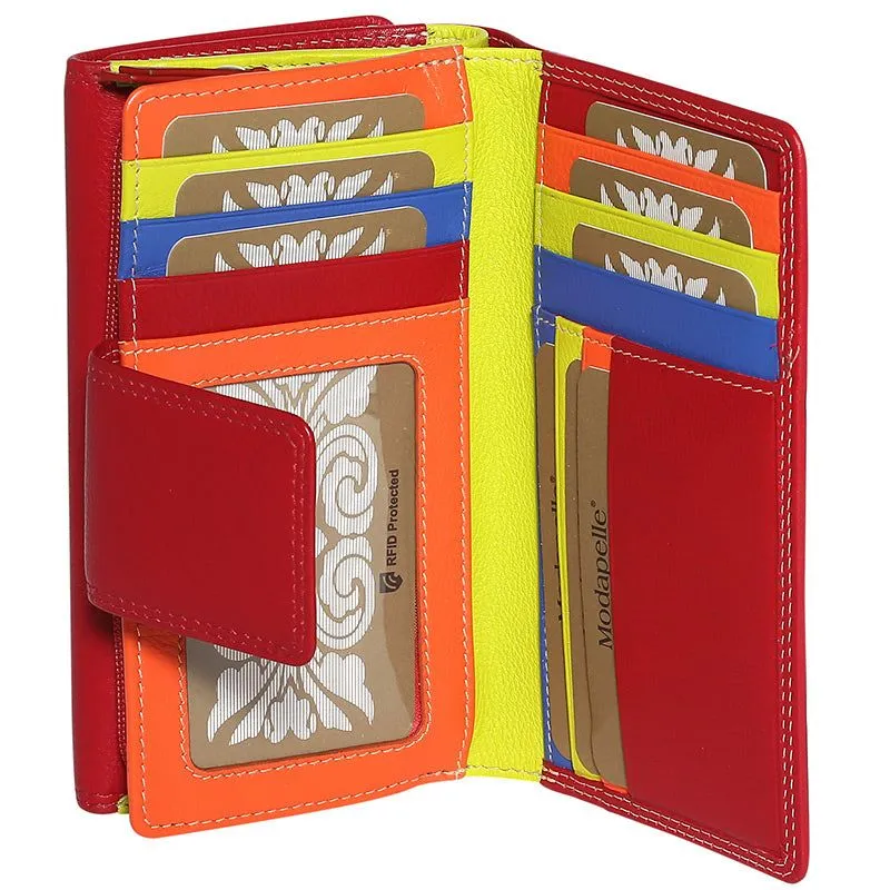 Modapelle - 7332 RFID Leather Multi Coloured Wallet