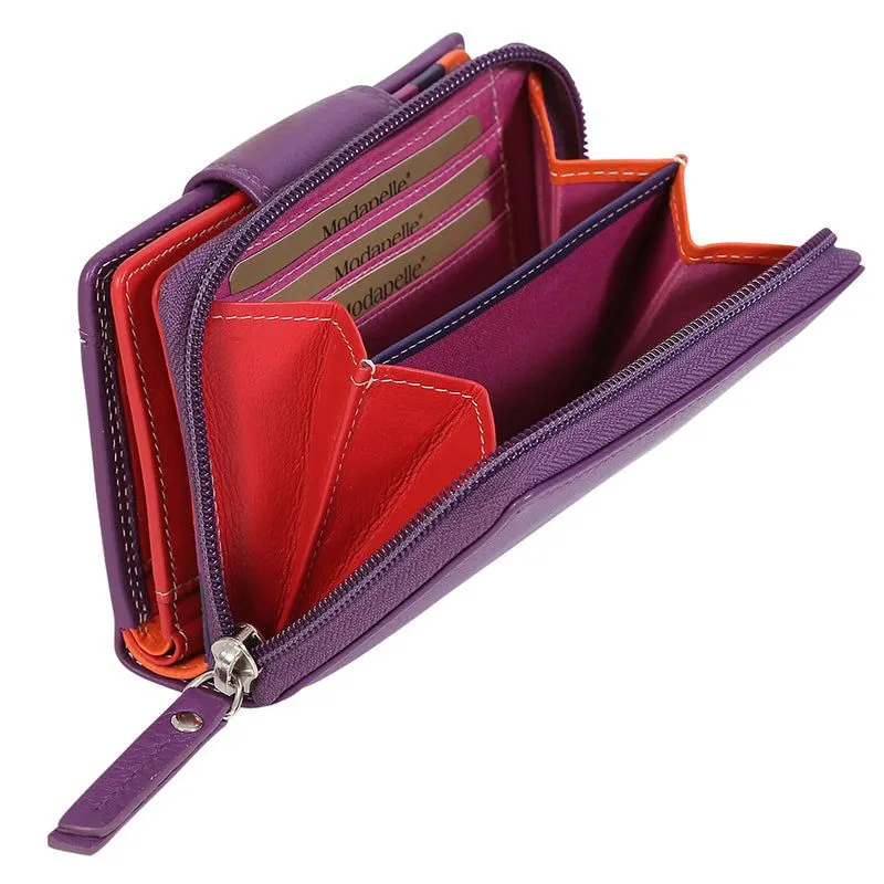 Modapelle - 7332 RFID Leather Multi Coloured Wallet