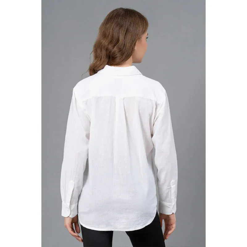 Mode by RedTape White Casual Shirt for Women's | Comfortable & Breathable