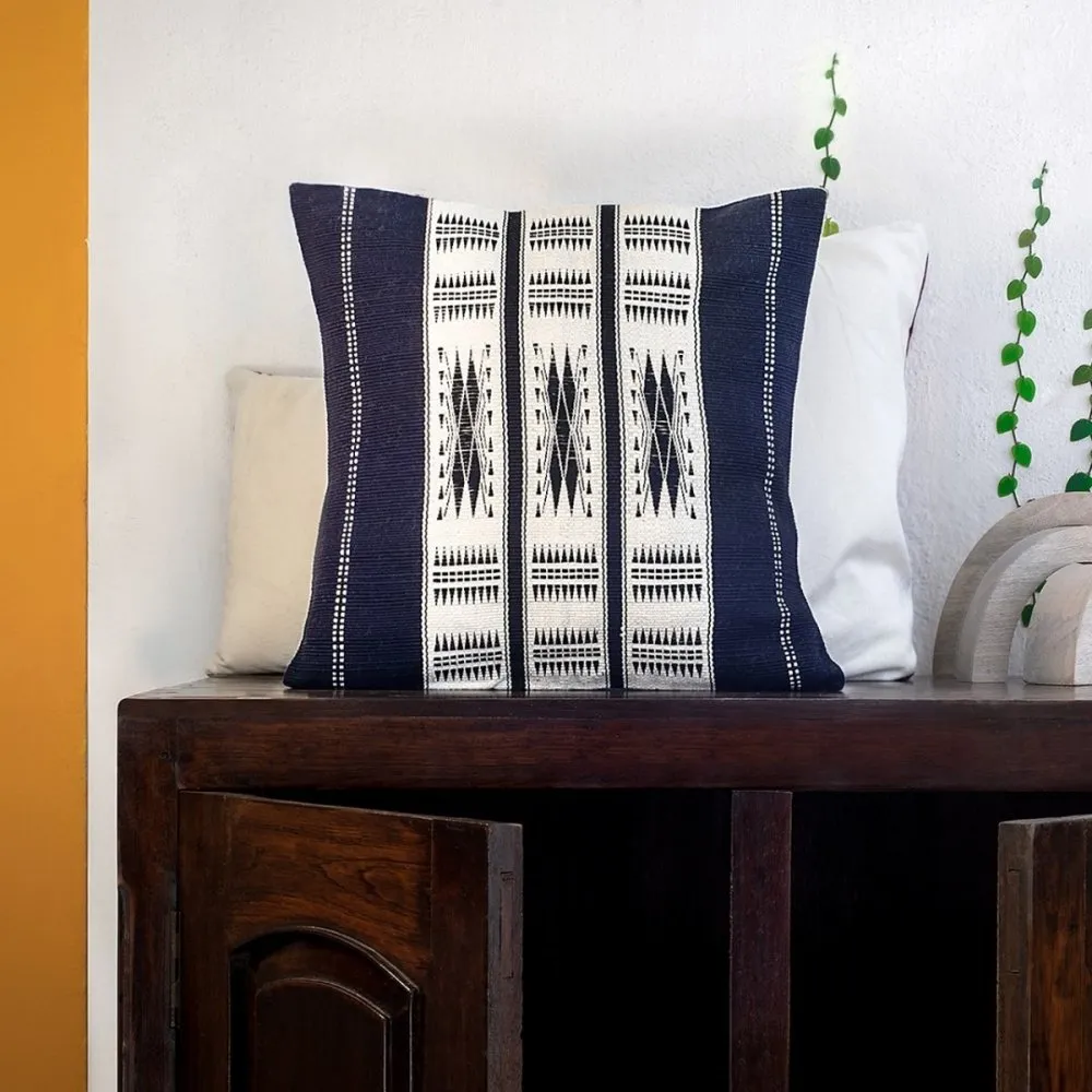 Monochrome Tribal Handwoven Cushion Cover