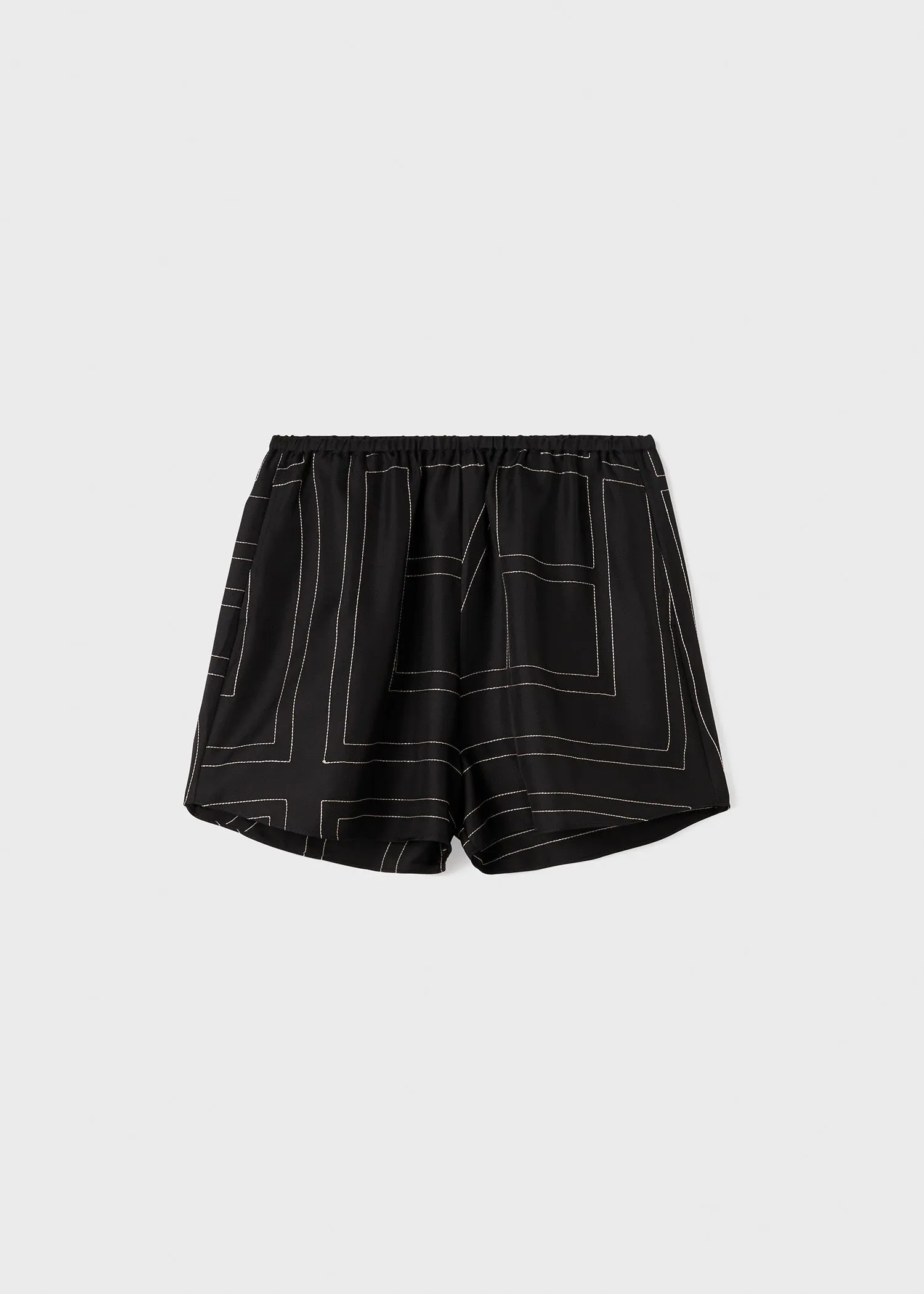 Monogram silk pj shorts black