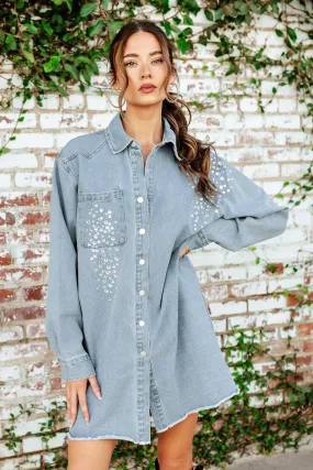 NEW!! Shania Rhinestone Denim Shacket & Dress