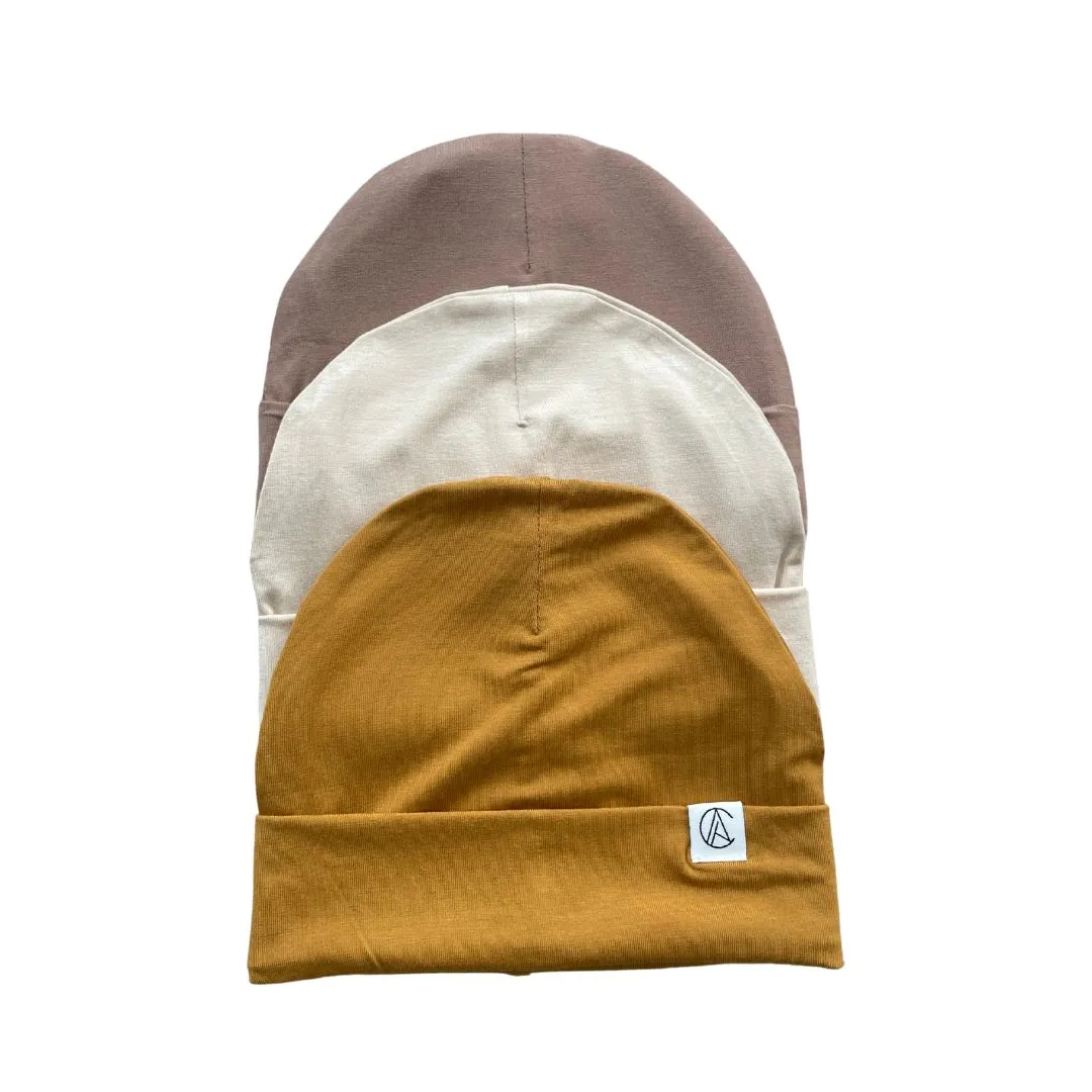 Newborn Satin Lined Jersey Beanie Gift Set-Neutral