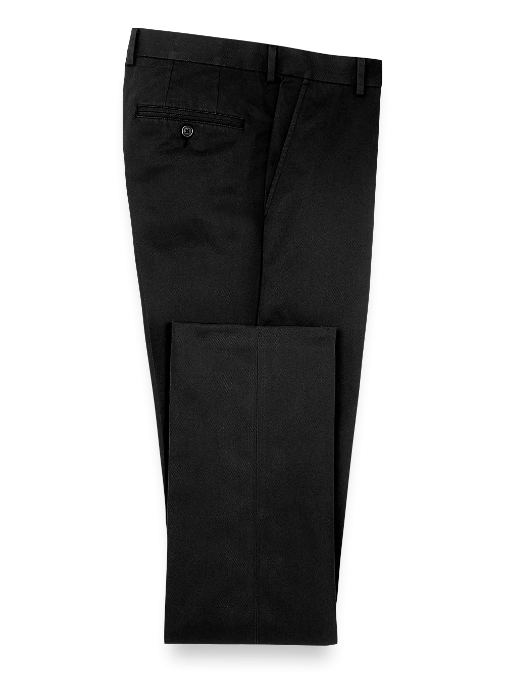 Non Iron Chino Flat Front Pants - Black