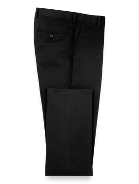 Non Iron Chino Flat Front Pants - Black