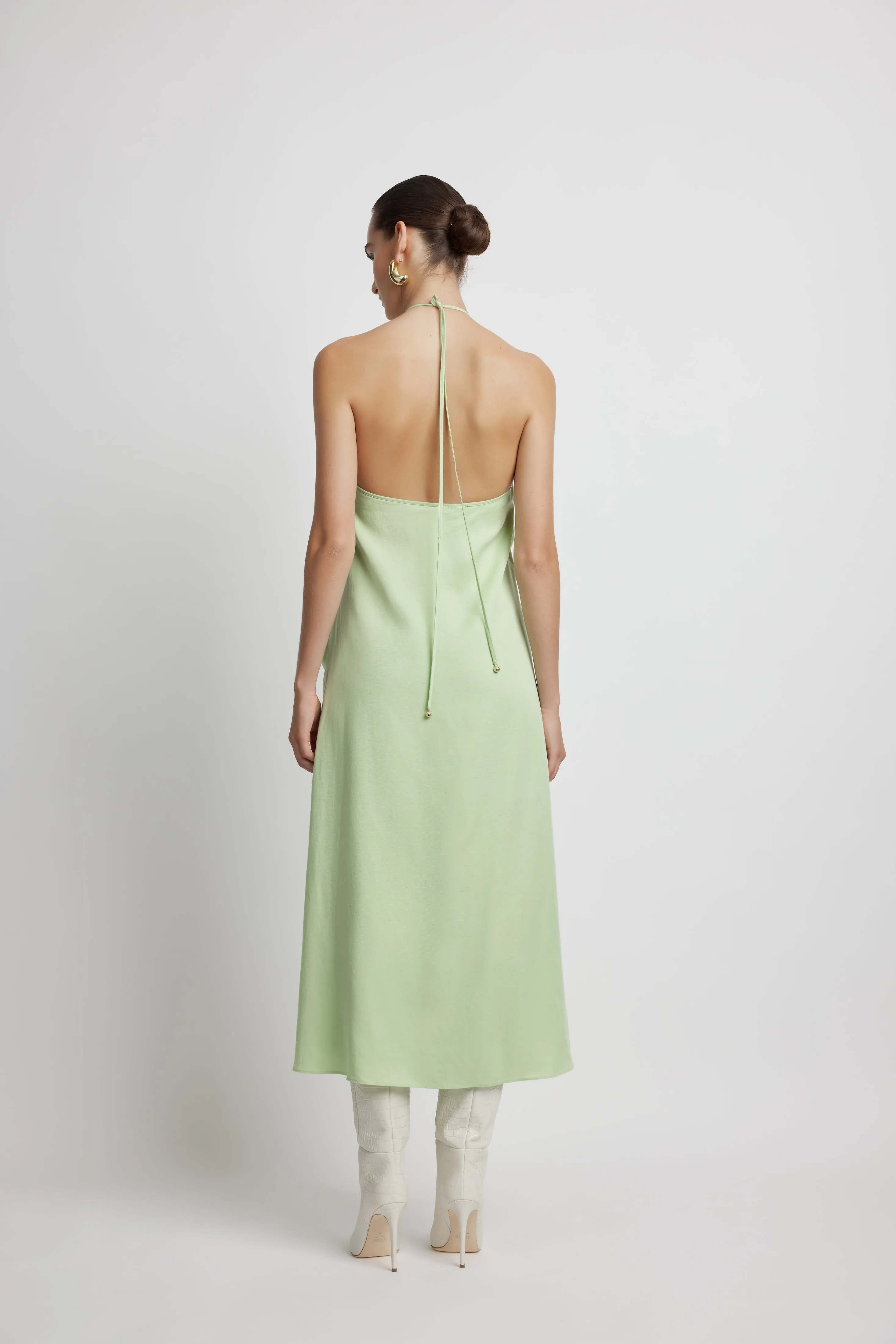 Ocean Tie Front Dress - Matcha Green