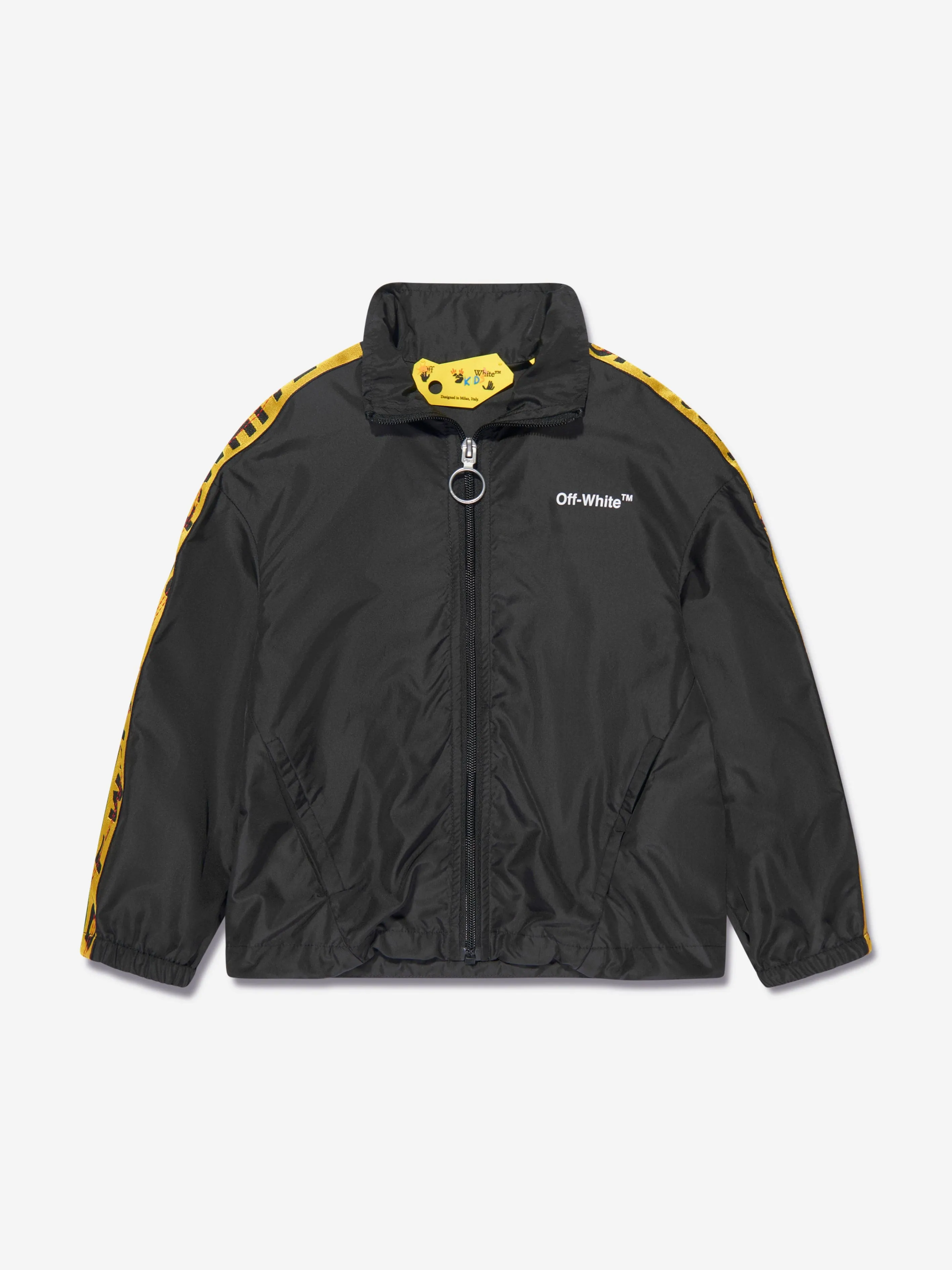 Off-White Kids Logo Industrial Track Jacket in Black