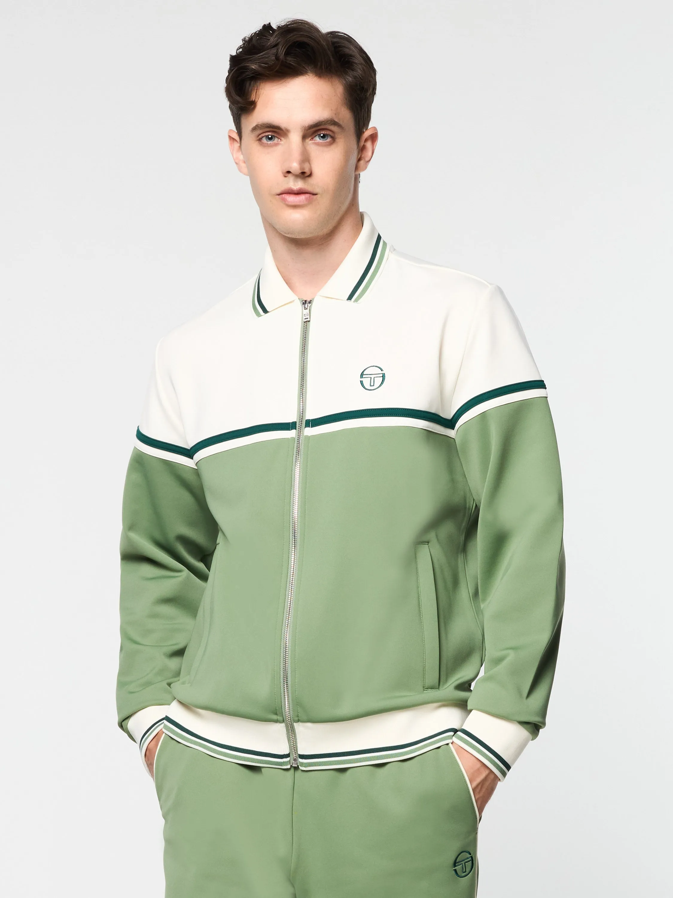 Olmi Track Jacket- Hedge Green