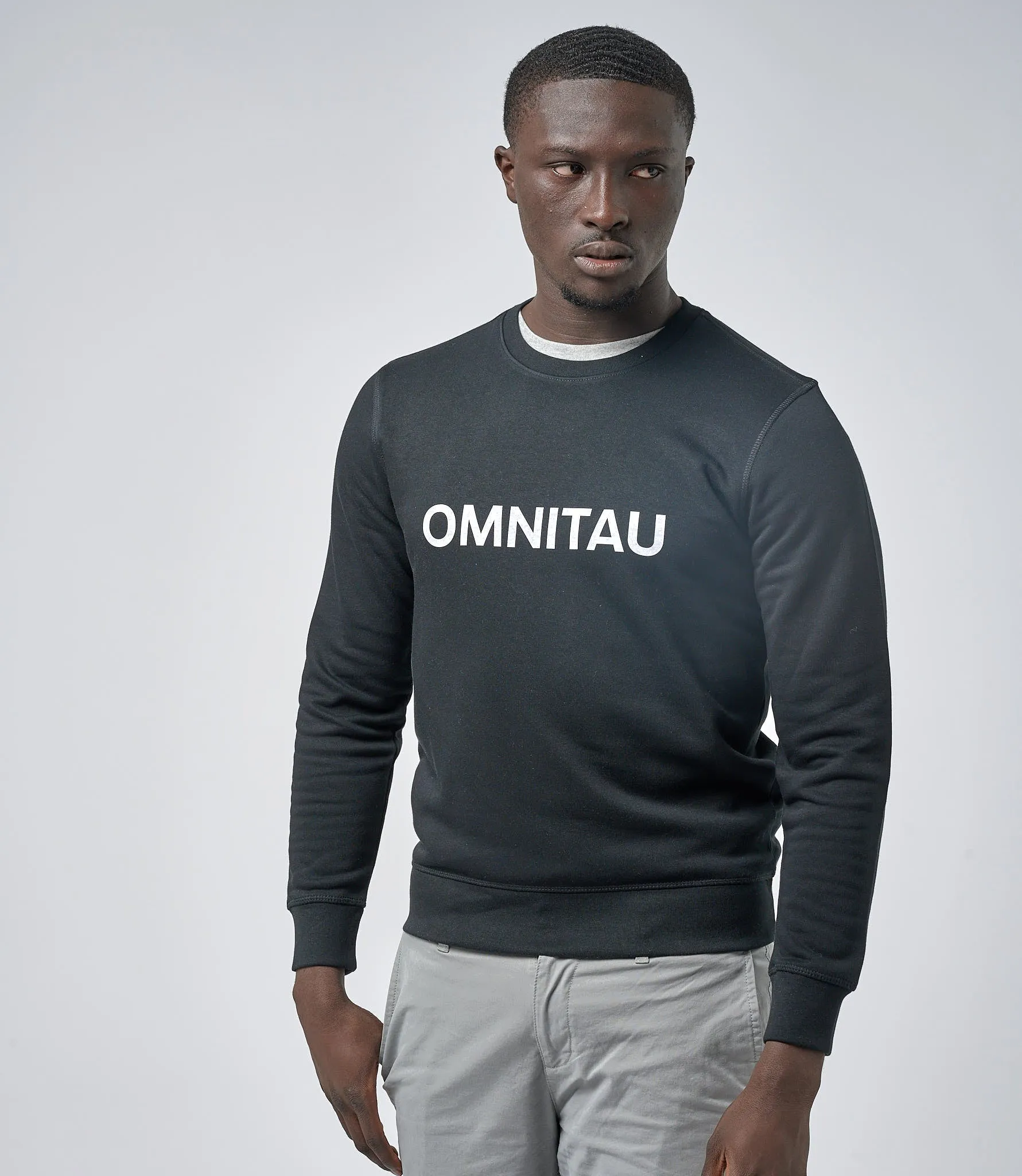 Omnitau Men's OmniX Organic Cotton Crew Neck Omni Sweatshirt - Black