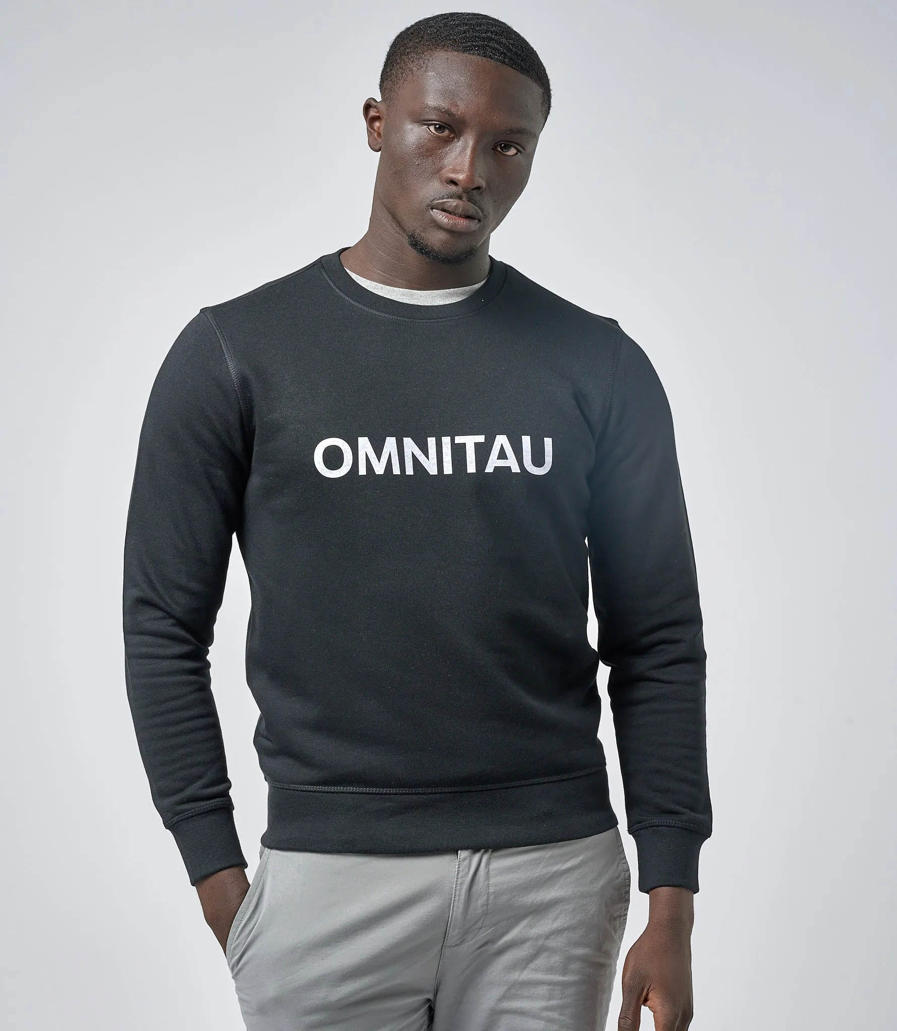 Omnitau Men's OmniX Organic Cotton Crew Neck Omni Sweatshirt - Black