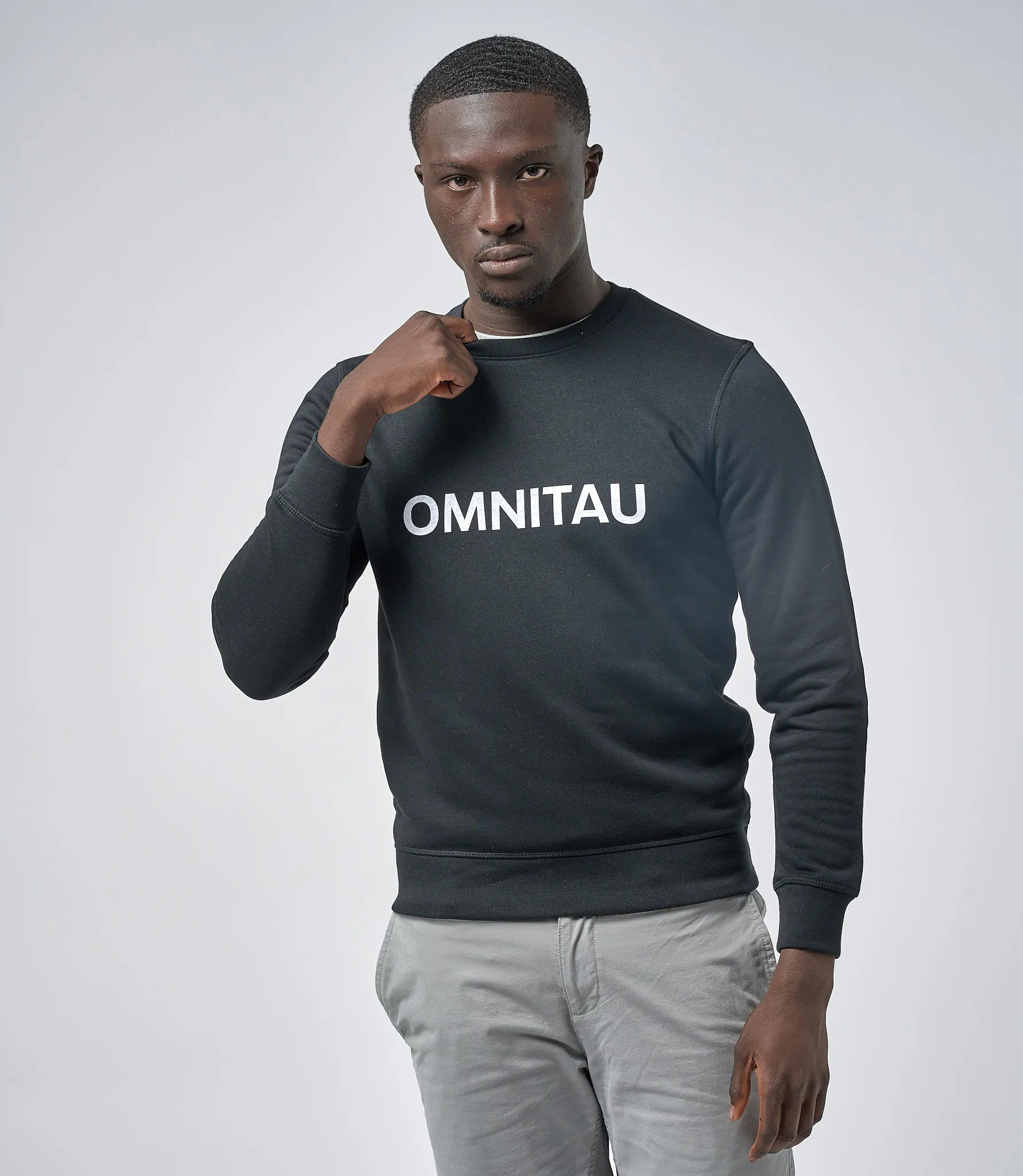 Omnitau Men's OmniX Organic Cotton Crew Neck Omni Sweatshirt - Black