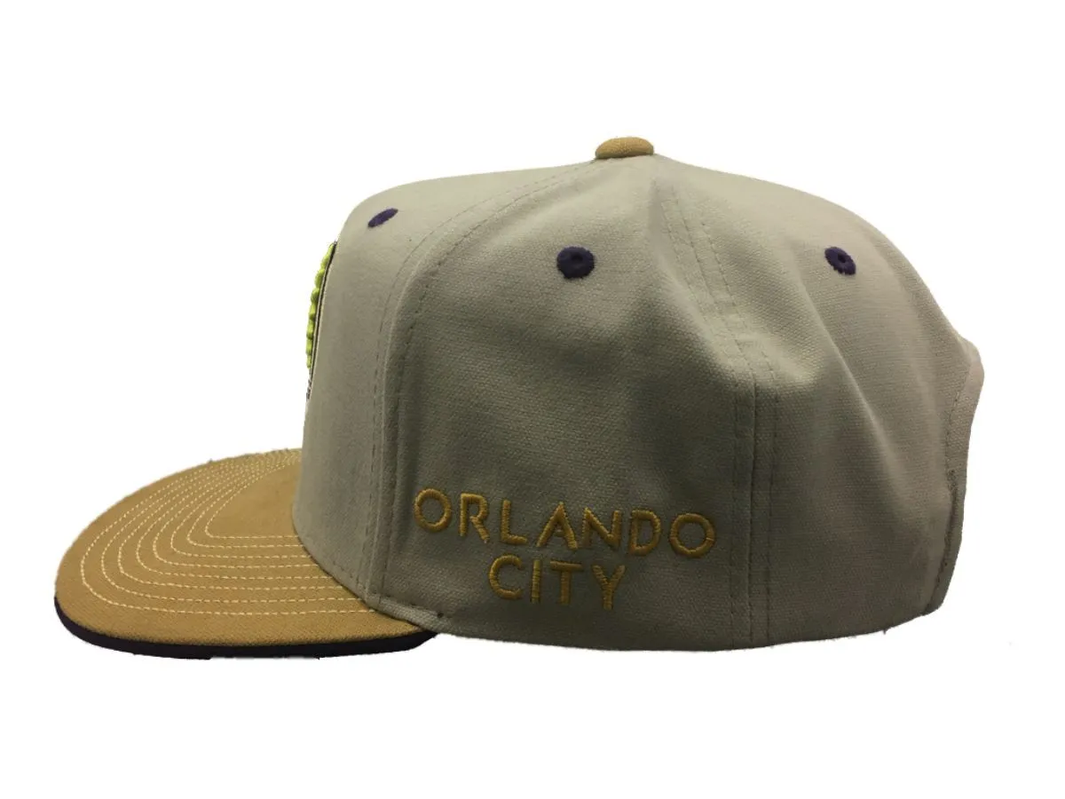 Orlando City SC Adidas Gray Neon Logo Structured Flat Bill Snapback Hat Cap