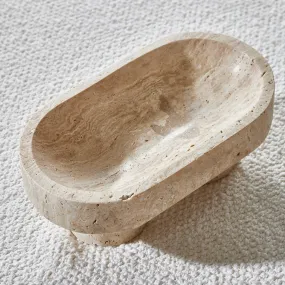 Oval Beige Marble Tray