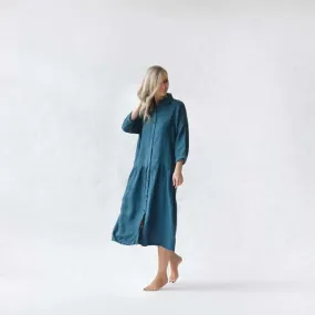 Oversized Teal linen dress by Seaside Tones