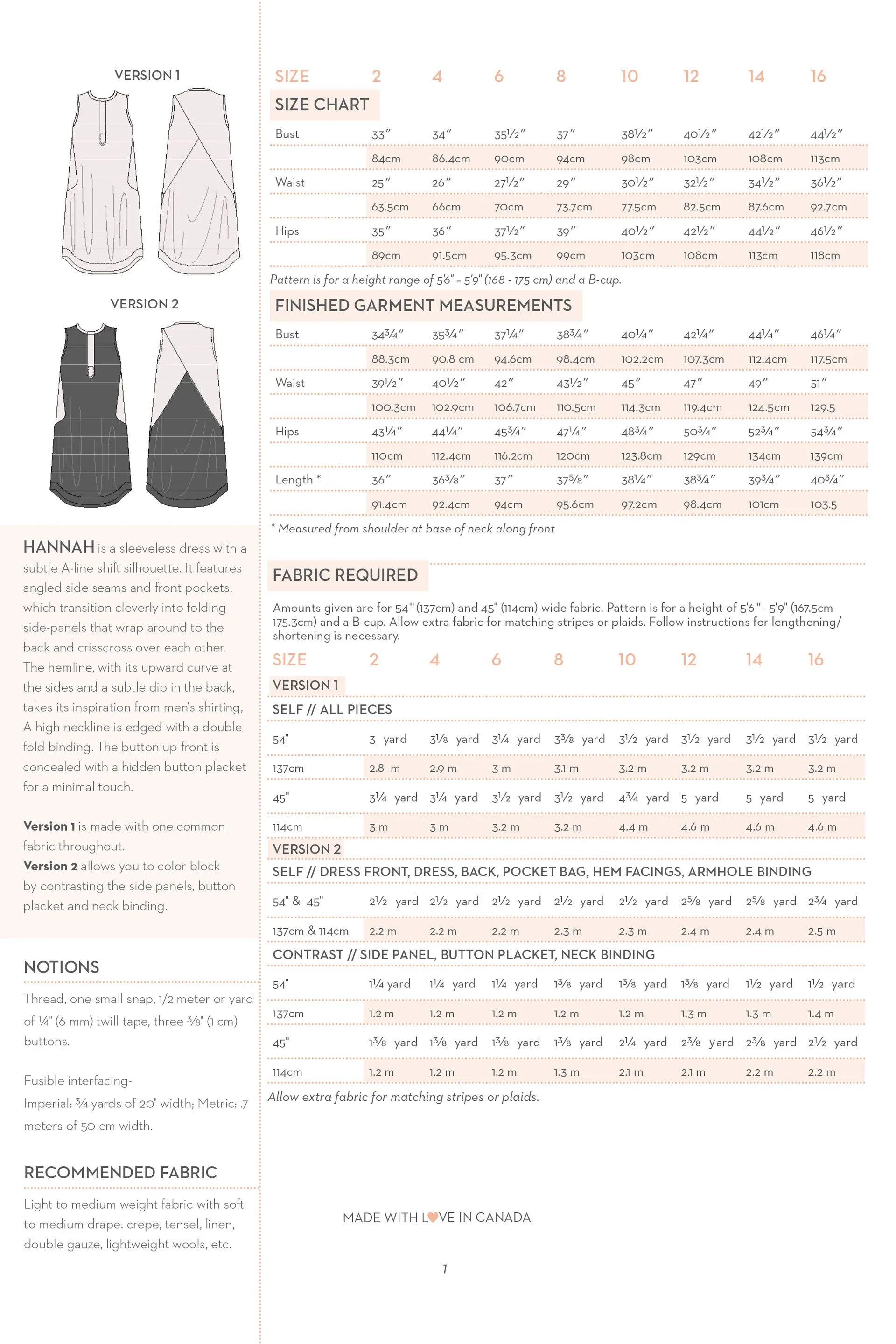 PDF Pattern - Hannah Dress | Victory Patterns