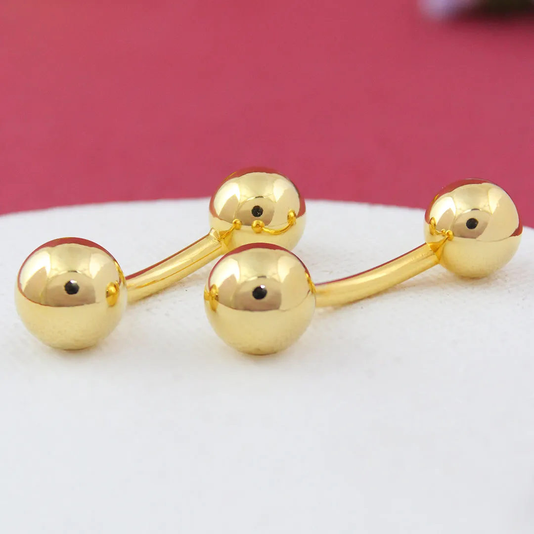 Peluche Unique Orb Golden Cufflinks