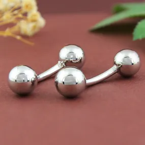 Peluche Unique Orb Silver Cufflinks