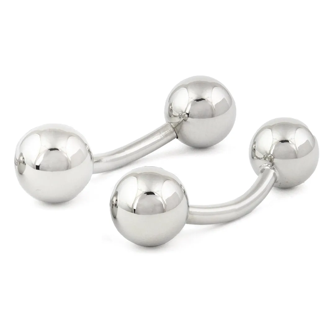 Peluche Unique Orb Silver Cufflinks