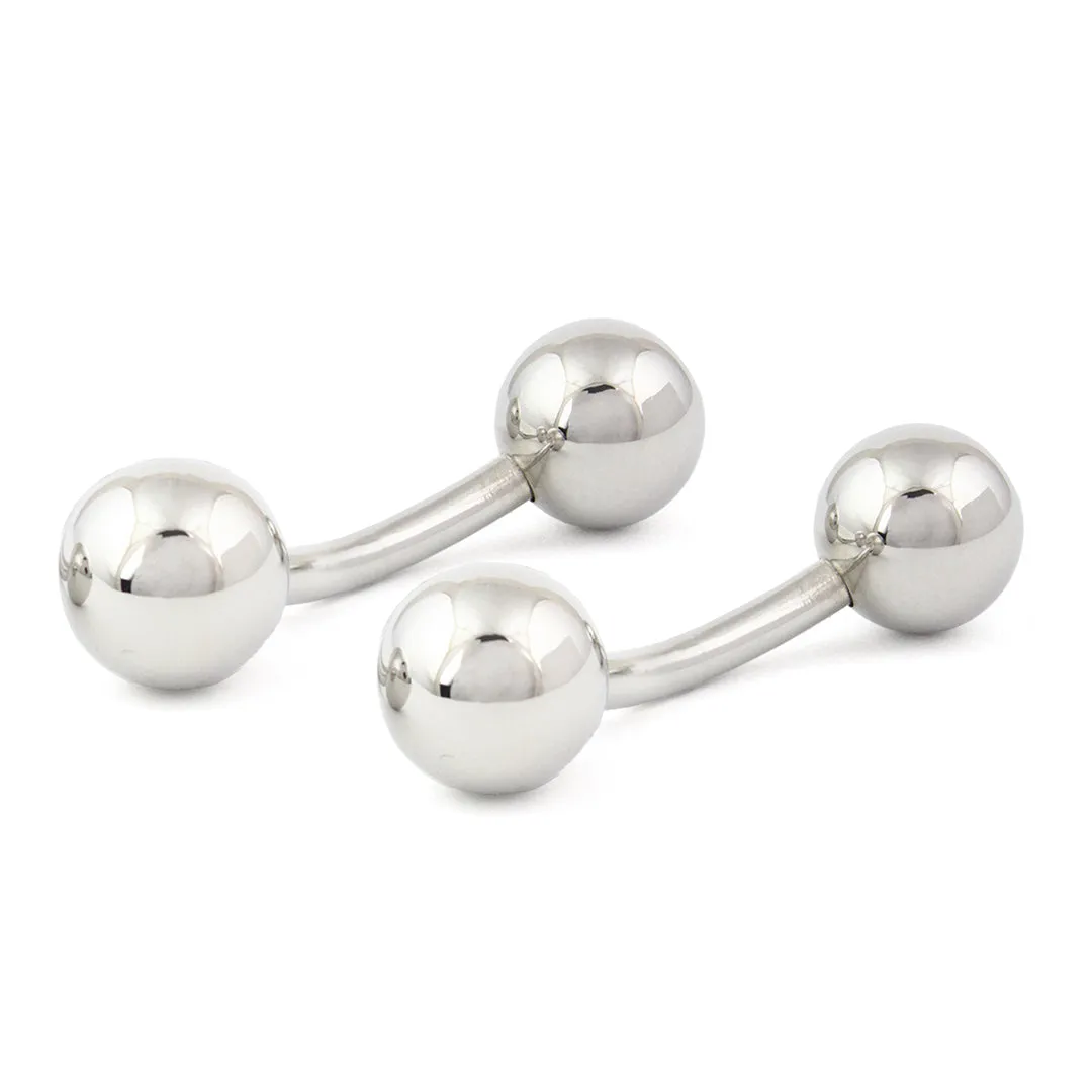 Peluche Unique Orb Silver Cufflinks