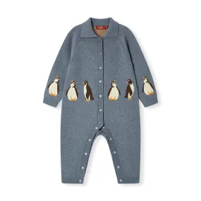 Penguin Knitted Collar Jumpsuit