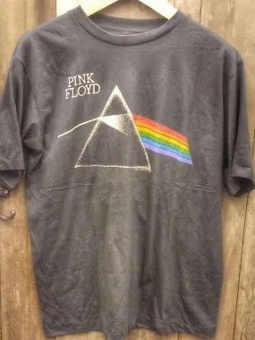 Pink Floyd 'Dark Side of the Moon' Prism Tee: A Distressed Vintage-Inspired Tribute