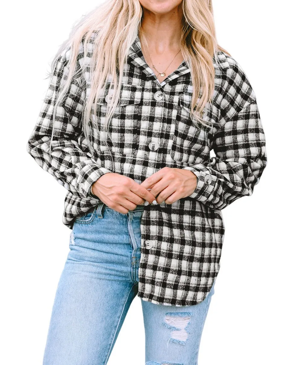 Plaid Chest Pocket Buttoned Shacket