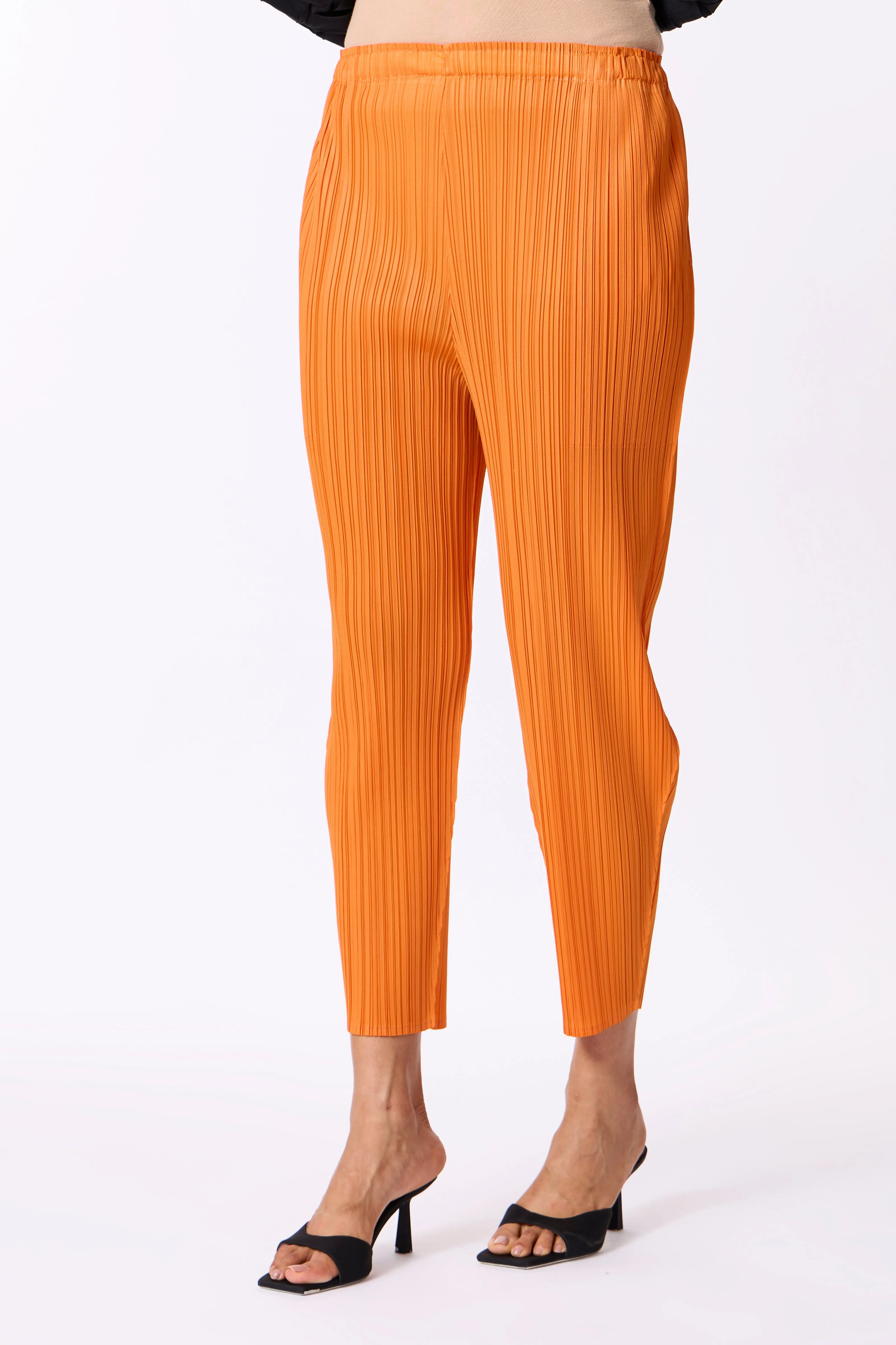 Pleated Chino Pant - Orange