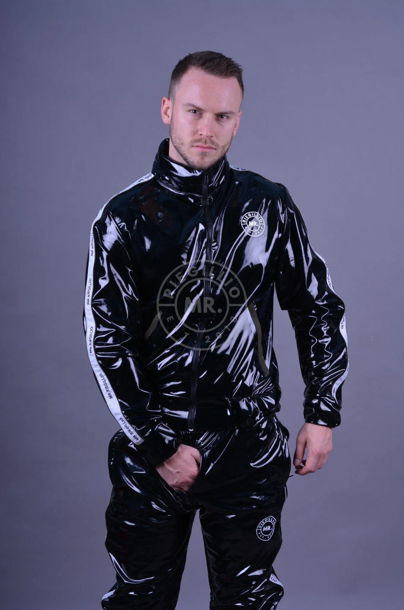 PVC Tracksuit Jacket - Logo Trim