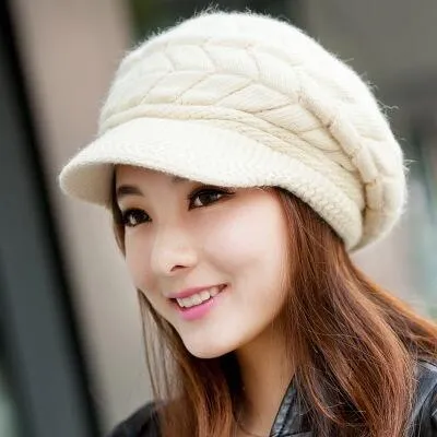 Rabbit Fur Autumn And Winter Casual Warm Knitted Winter Beanie