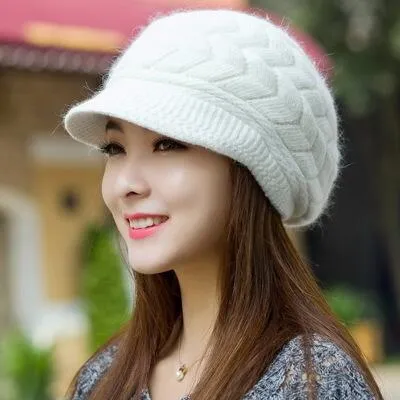 Rabbit Fur Autumn And Winter Casual Warm Knitted Winter Beanie