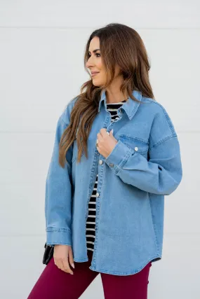 Relaxed Denim Shacket