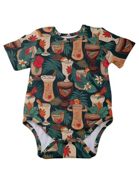 Retro Tiki Luau Baby Short Sleeve Onesie Bodysuit