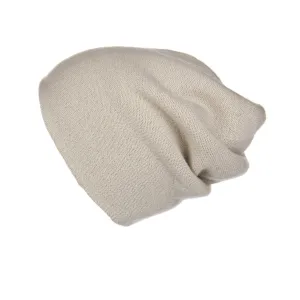 Reversible Slouchy Sand Cashmere Hat