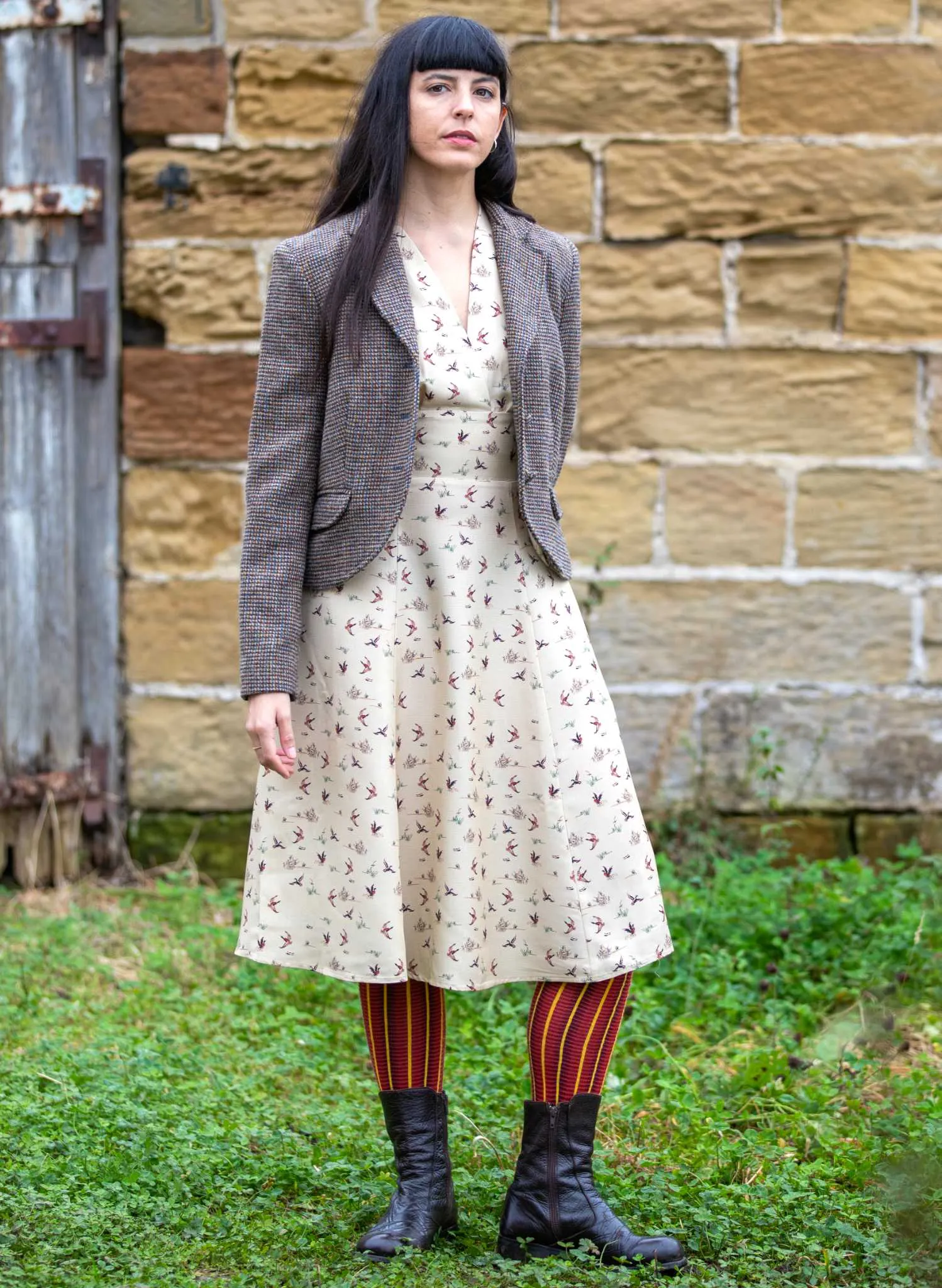 Rita Dress - Cream Ducks