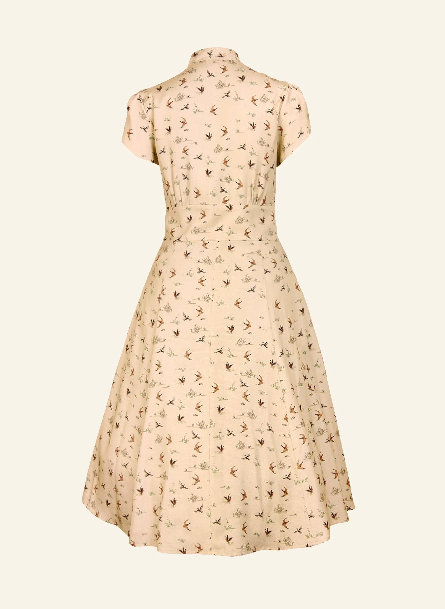 Rita Dress - Cream Ducks