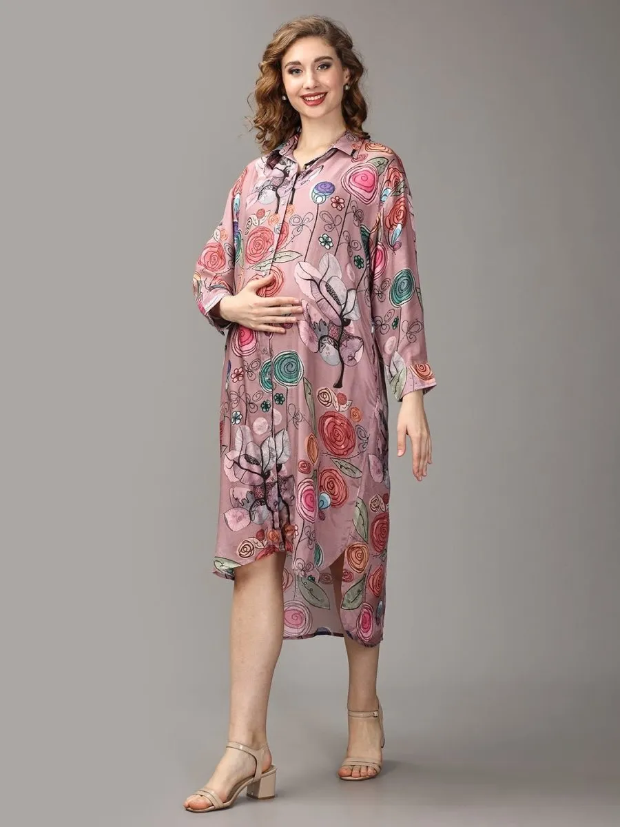 Rozz A Day Maternity and Nursing Oversized Shirt Dress