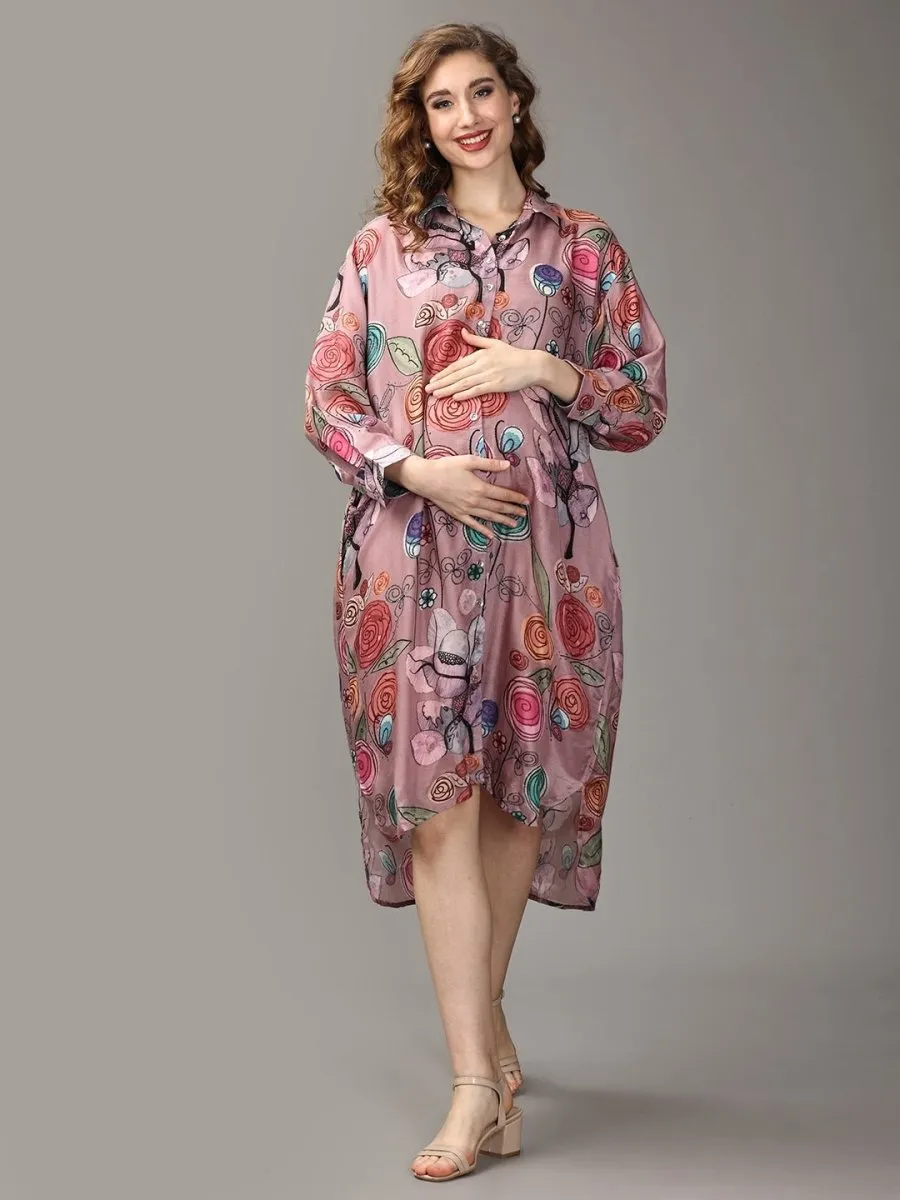 Rozz A Day Maternity and Nursing Oversized Shirt Dress