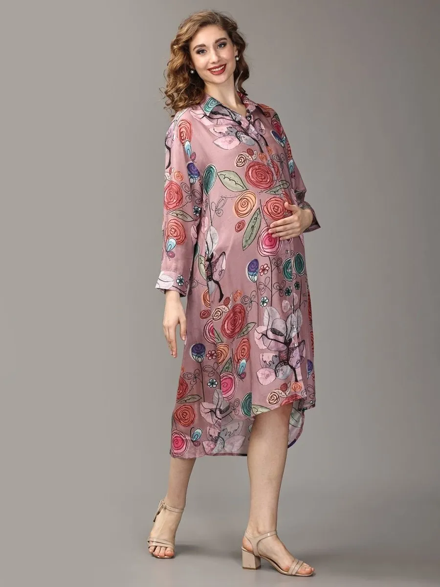 Rozz A Day Maternity and Nursing Oversized Shirt Dress