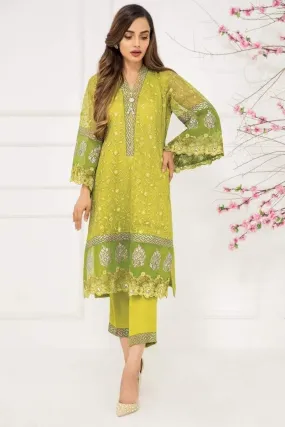 Sadia Aamir - Apple Green Chartreuse - SA-LP37 - Embroidery - 1 Piece