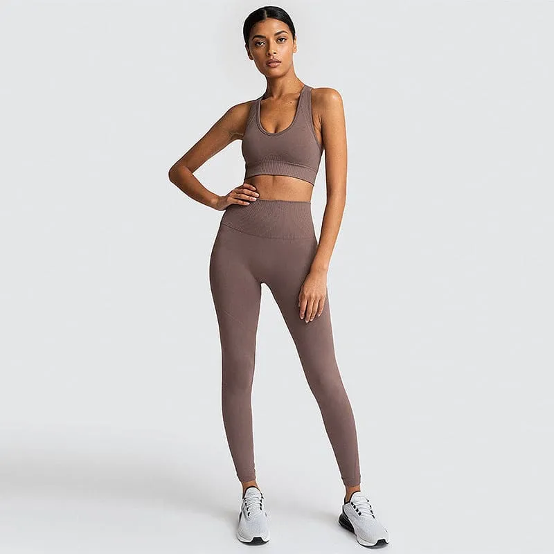 Seamless Racerback Sports Bra & High Stretch Leggings Set