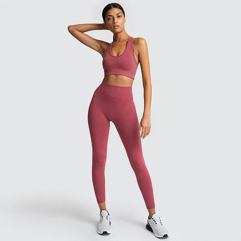 Seamless Racerback Sports Bra & High Stretch Leggings Set