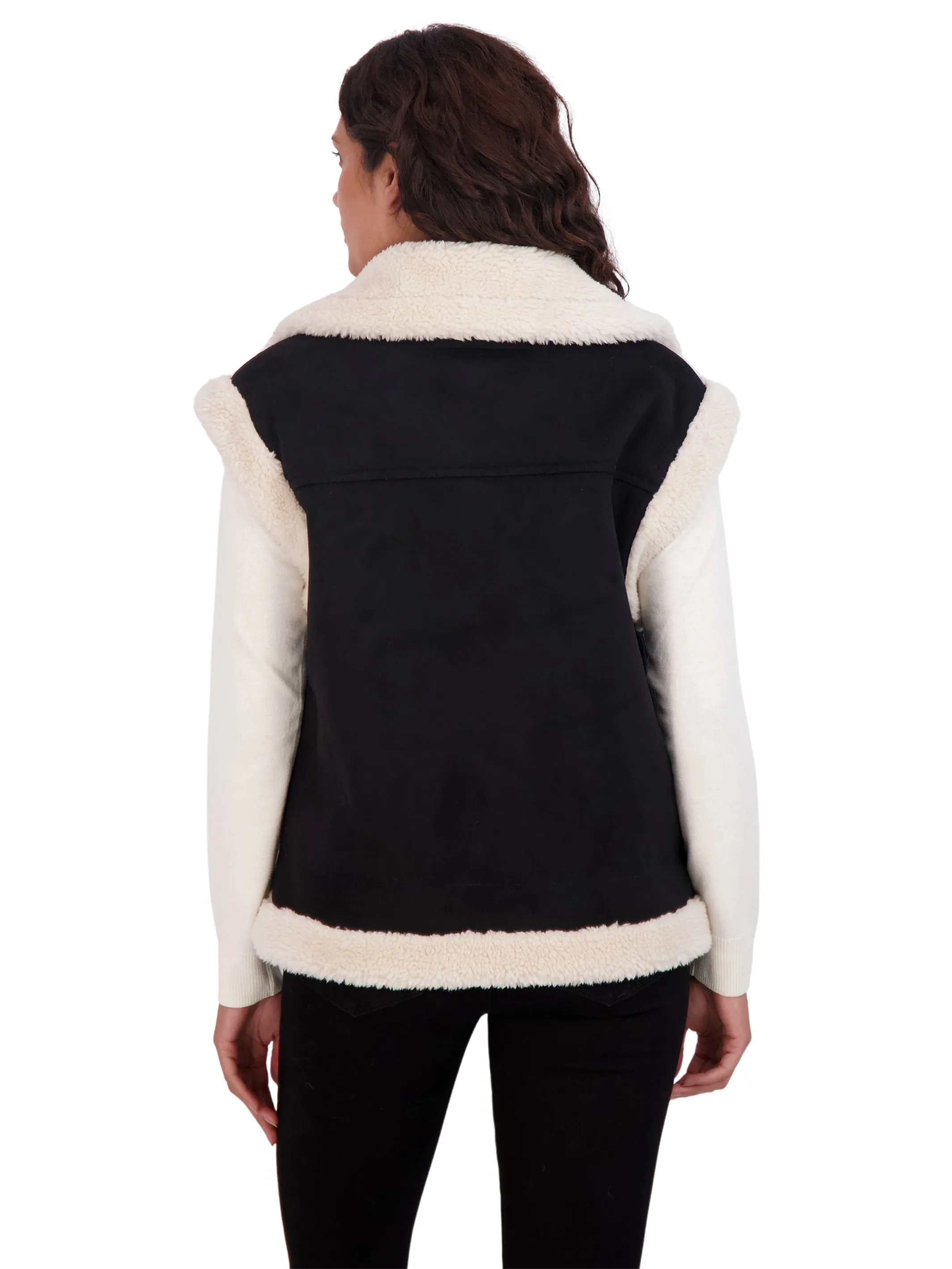 Sebby Collection Women's Faux Shearling Vest