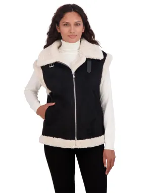 Sebby Collection Women's Faux Shearling Vest