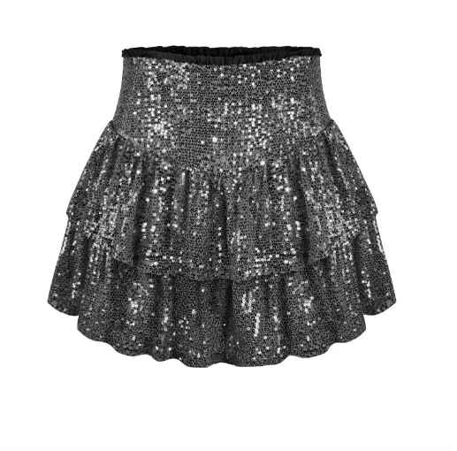 Sequin Tiered Ruffle Rara Skirt