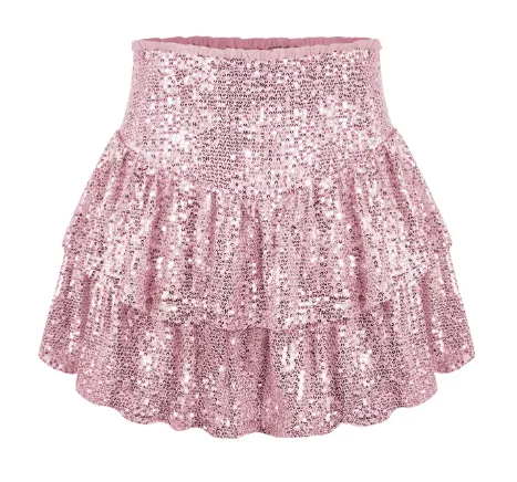 Sequin Tiered Ruffle Rara Skirt