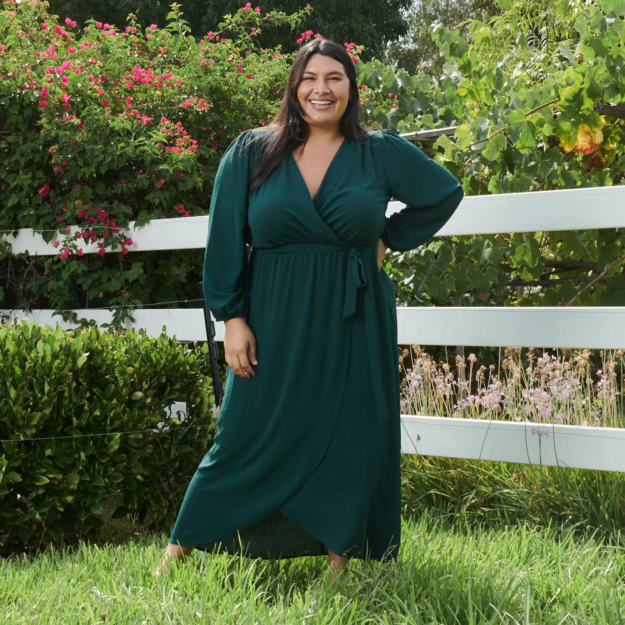 Shannon Hunter Green Maxi Wrap Dress