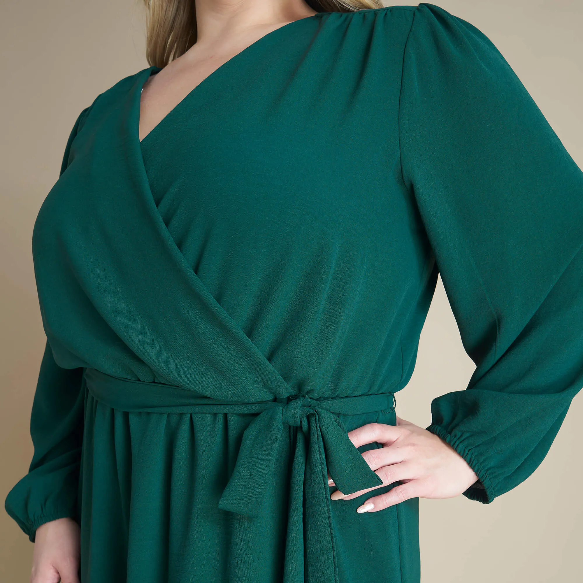 Shannon Hunter Green Maxi Wrap Dress