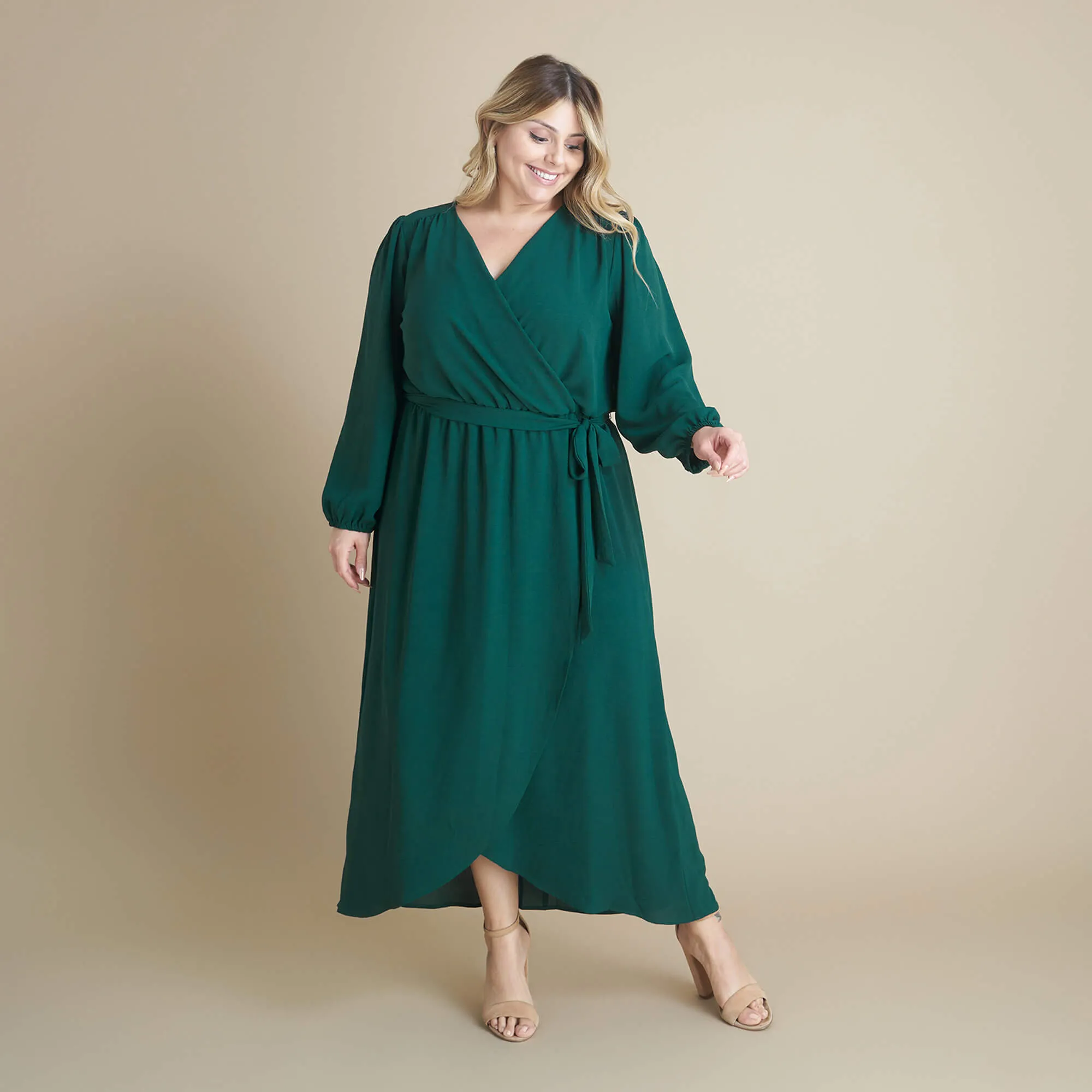 Shannon Hunter Green Maxi Wrap Dress