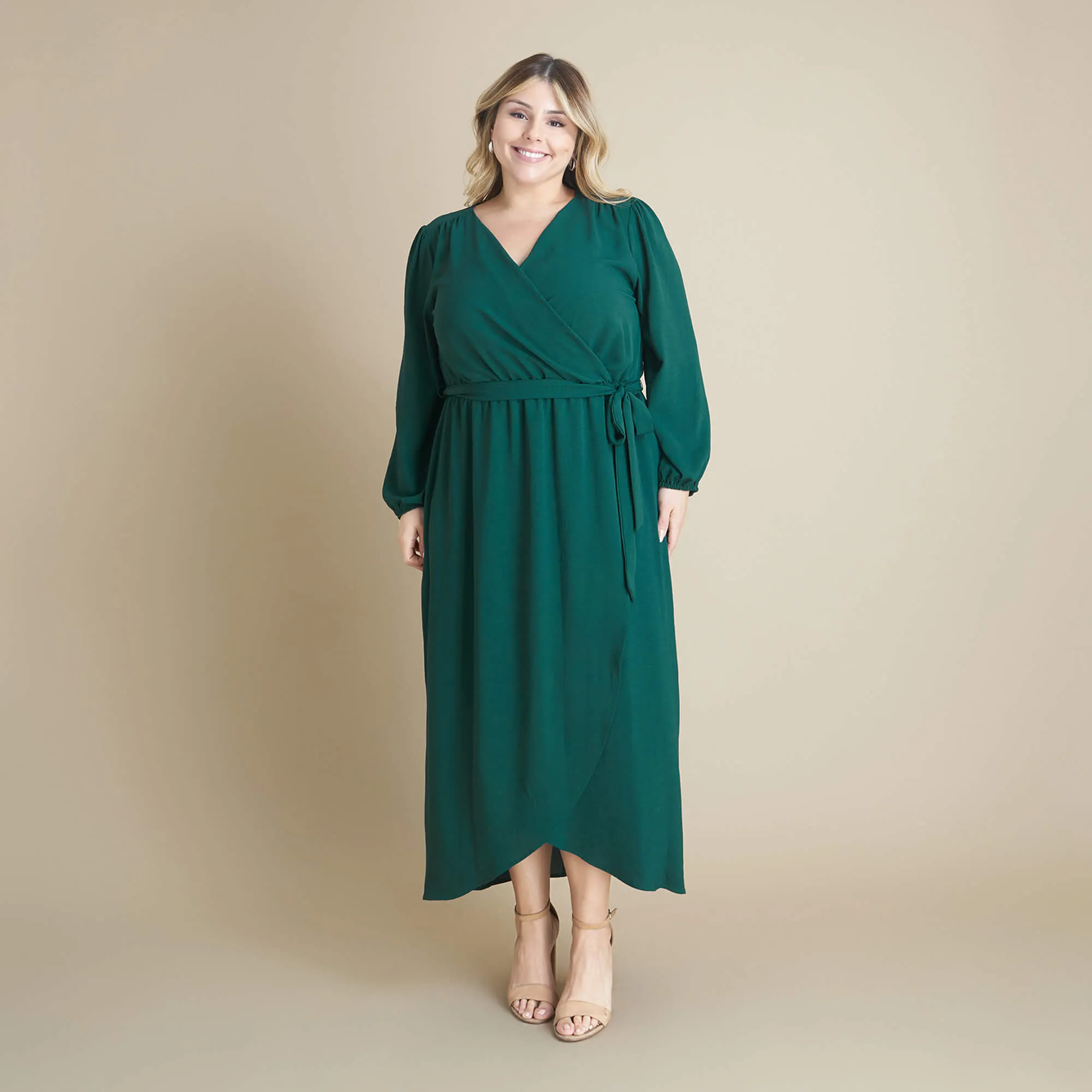 Shannon Hunter Green Maxi Wrap Dress