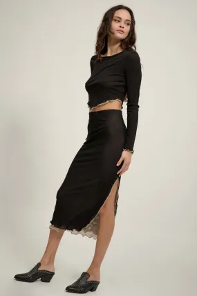 Sheer Perfection Layered Mesh Midi Pencil Skirt